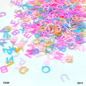 Gift To Love | Capital Alphabet Sequins | Size : 8 Mm | Pcs : 10 Gm | Code : QS14