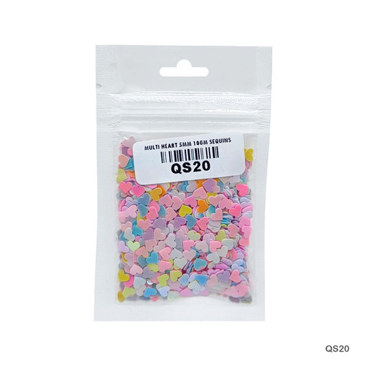 Gift To Love | Heart Sequins | Color : Multi | Size : 5 Mm | Pcs : 10 Gm | Code : QS20