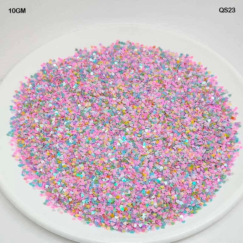Gift To Love | Heart Sequins | Color : Multi | Size : 3 Mm | Pcs : 10 Gm | Code : QS23