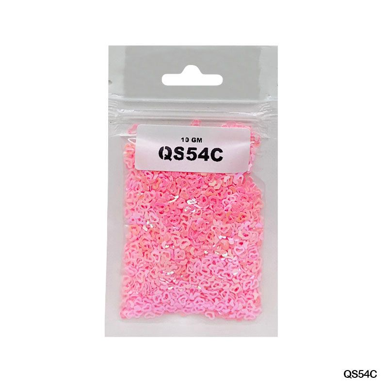 Gift To Love | Heart H Sequins | Color : Peach | Size : 4 Mm | Pcs : 10 Gm | Code : QS54C