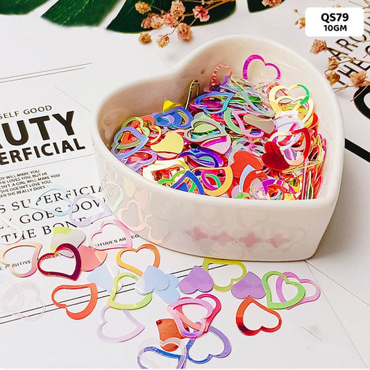 Gift To Love | Heart Sequins | Size : 13 Mm | Pcs : 10 Gm | Code : QS79