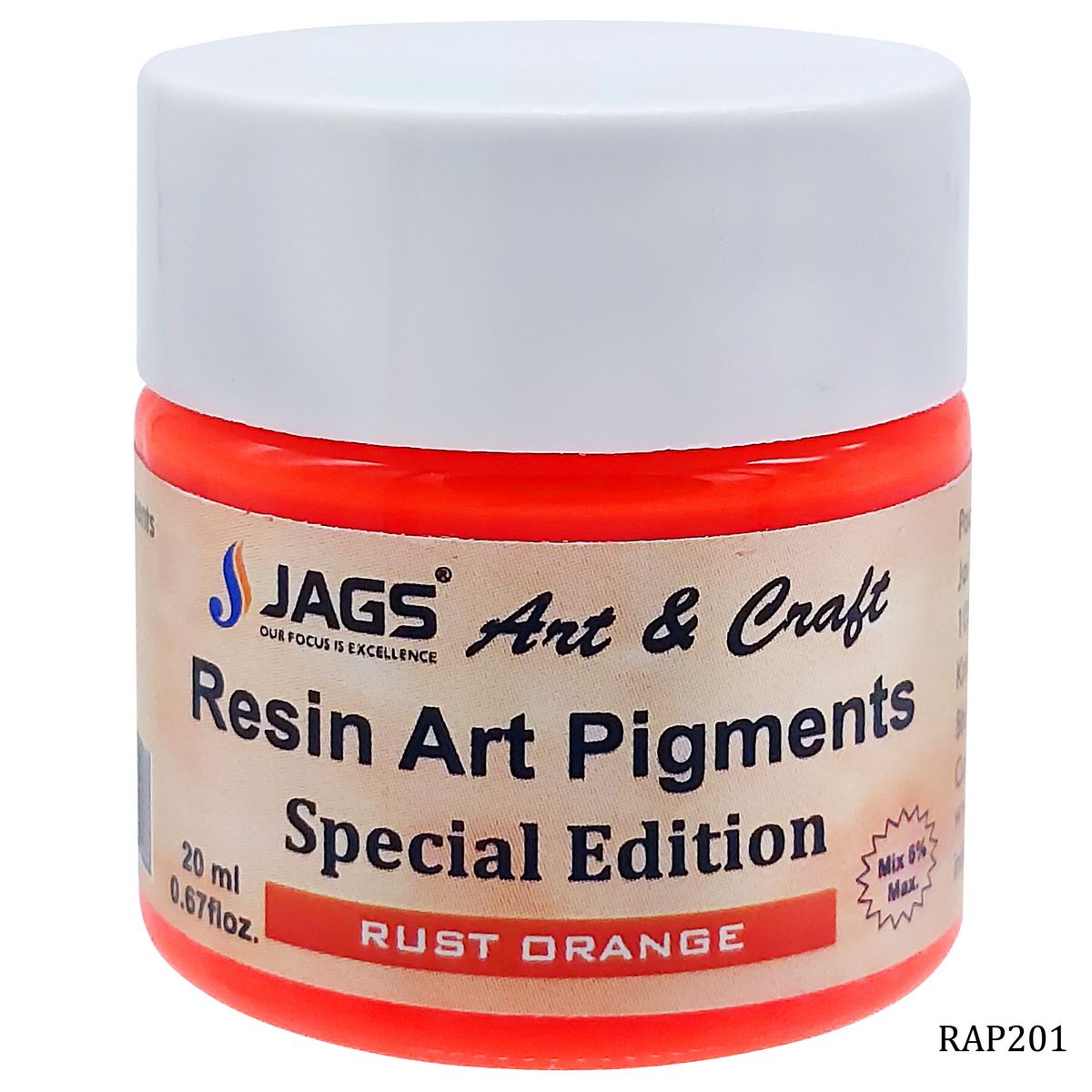 Gift To Love | Resin Art Pigments | Color : Rust Orange | Size : 20 Ml | Code : RAP201
