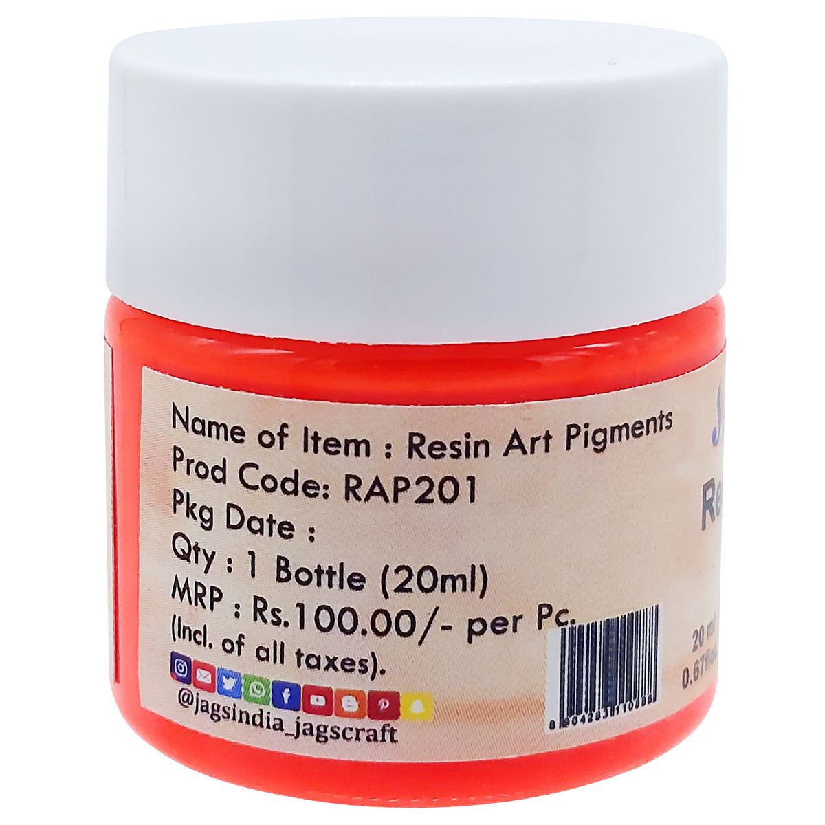 Gift To Love | Resin Art Pigments | Color : Rust Orange | Size : 20 Ml | Code : RAP201