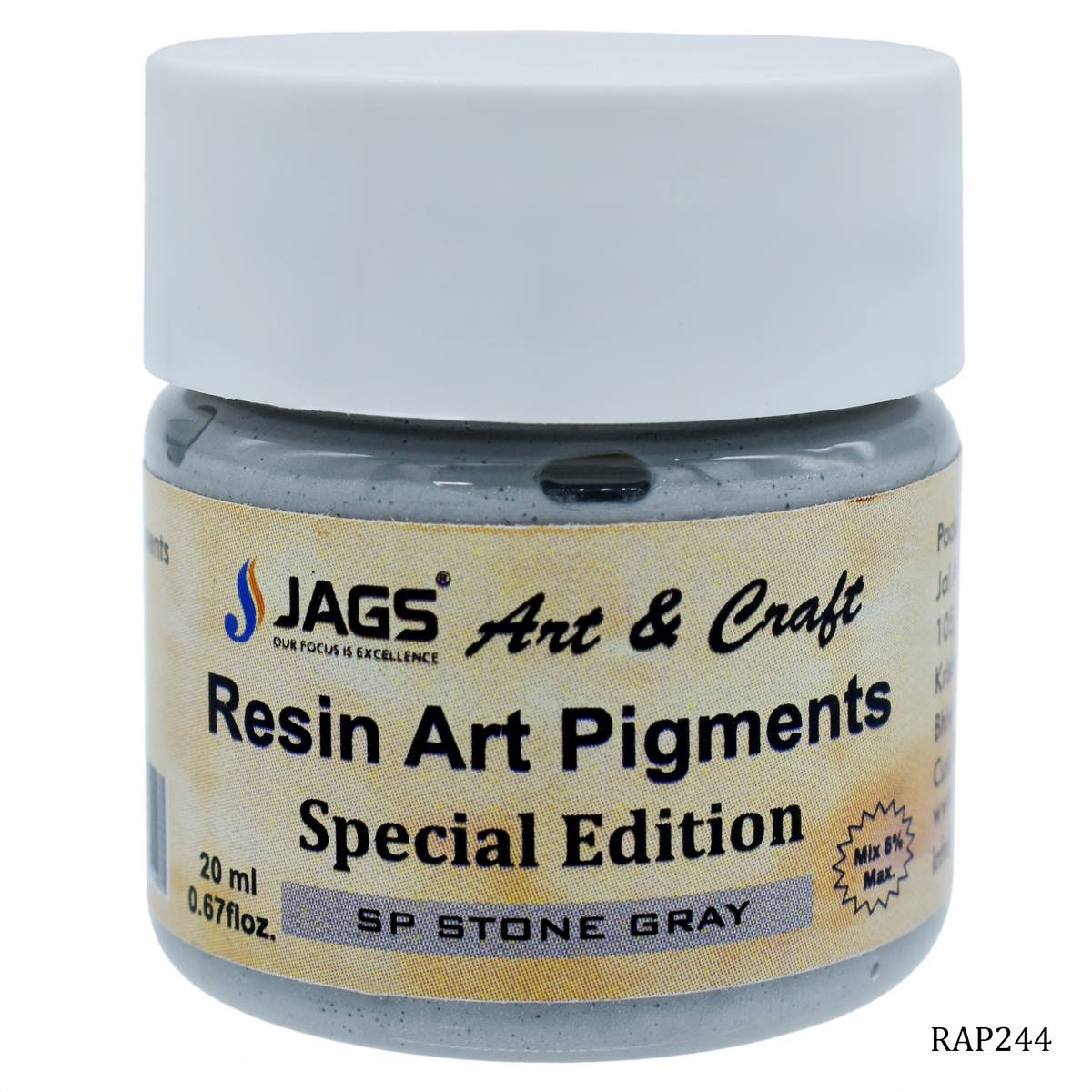 Gift To Love | Resin Art Pigments | Color : Stone Gray | Size : 20 Ml | Code : RAP244
