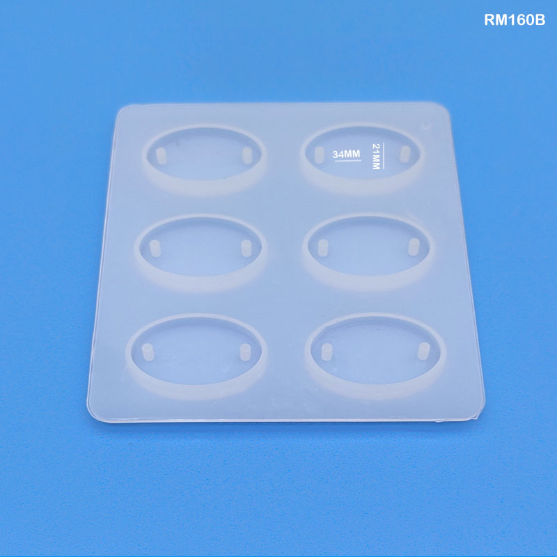 Gift To Love | Silicone Rakhi Mold Oval | Size : 34 X 21 Mm | Pcs : 6 Cavity | Code : RM160B