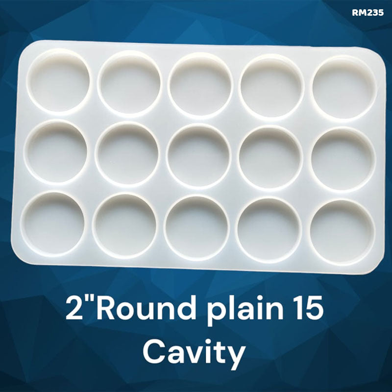 Gift To Love | Silicon Plain Round Mold | Size : 50 Mm | Pcs : 15 Cavity | Code : RM235