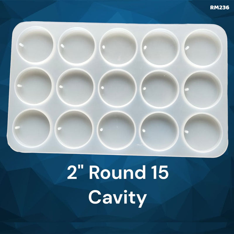 Gift To Love | Silicon Keychain Plain Round Mold | Size : 50 Mm | Pcs : 15 Cavity | Code : RM236