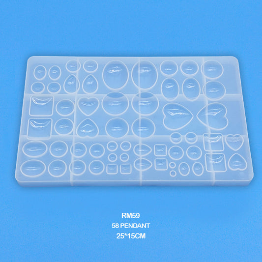 Gift To Love | Silicone Mold Pendant | Size : 25 X 15 Cm | Pcs : 58 Pcs | Code : RM59