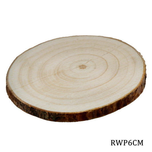Gift To Love | Round Wood Plate | Size : 5 Cm To 6 Cm | Code : RWP6CM