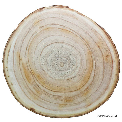 Gift To Love | Round Wood Plate Light Weight | Size : 24 Cm To 27 Cm X 2.5 Cm | Code : RWPLW27CM
