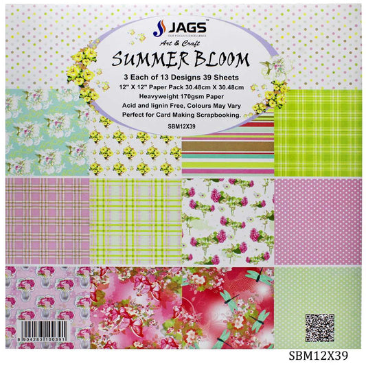 Gift To Love | Paper Summer Bloom | Size : 12X12 | Pcs : 39 Sheets | Code : SBM12X39
