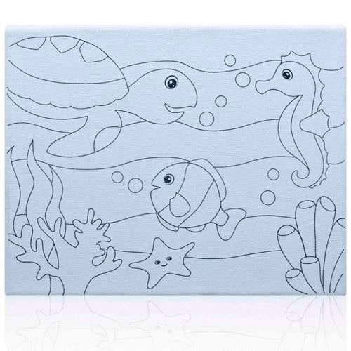 Gift To Love | Stretched Canvas Pre Marked 8X10Inch Ocean | Code : SCPM01
