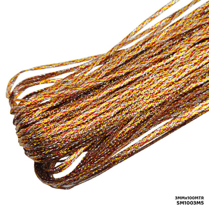 Gift To Love | Shimmer Metallic Cord Thread | Color : Multi | Size : 3 Mm X 100 Mtr | Code : SM1003M5