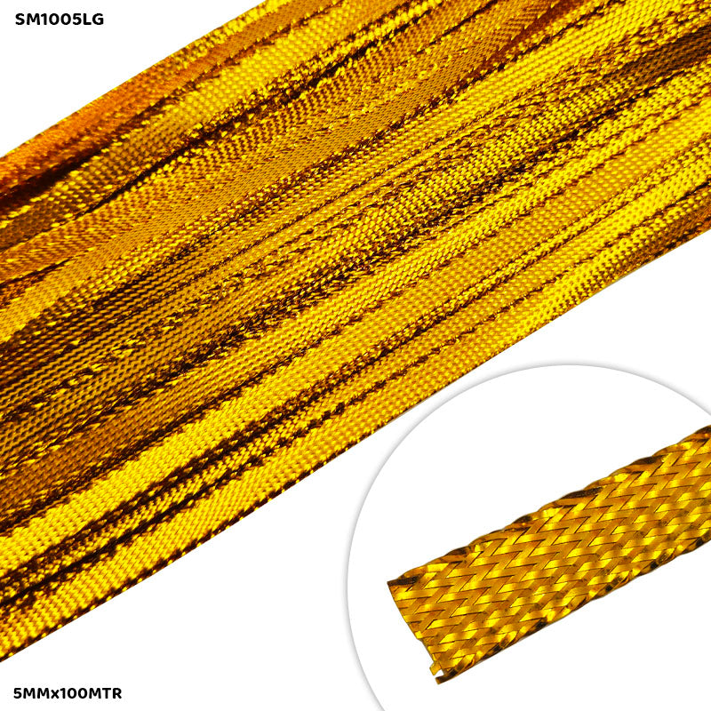 Gift To Love | Shimmer Metallic Lace | Color : Gold | Size : 5 Mm X 100 Mtr | Code : SM1005LG