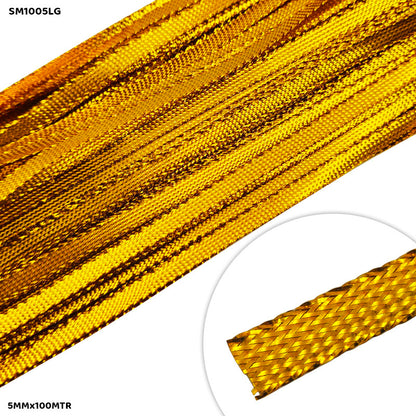 Gift To Love | Shimmer Metallic Lace | Color : Gold | Size : 5 Mm X 100 Mtr | Code : SM1005LG
