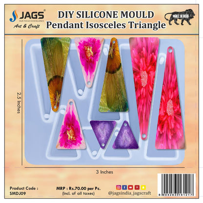 गिफ्ट टू लव | सिलिकॉन मोल्ड DIY ज्वेलरी पेंडेंट समद्विबाहु त्रिभुज | कोड: SMDJ09