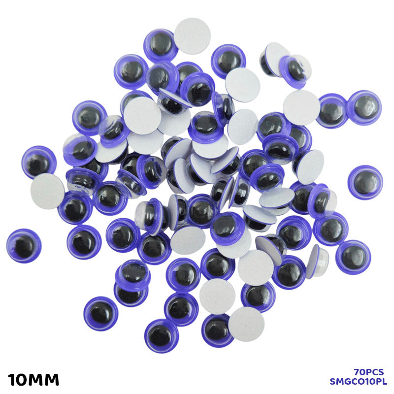 Gift To Love | Googly Eye Colored | Color : Purple | Size : 10 Mm | Pcs : 70 Pcs | Code : SMGCO10PL