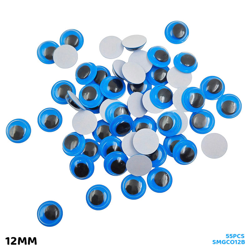 Gift To Love | Googly Eye Colored | Color : Blue | Size : 12 Mm | Pcs : 55 Pcs | Code : SMGCO12B