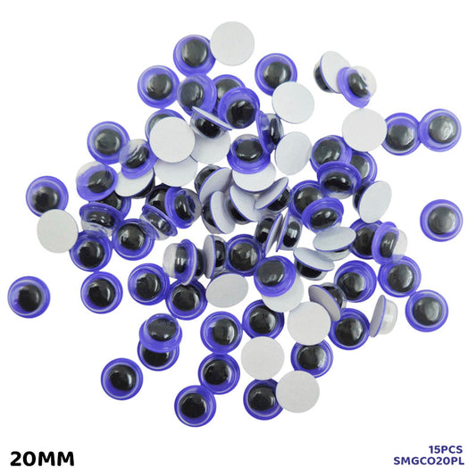 Gift To Love | Googly Eye Colored 20MM Purple 15PCS | Code : SMGCO20PL