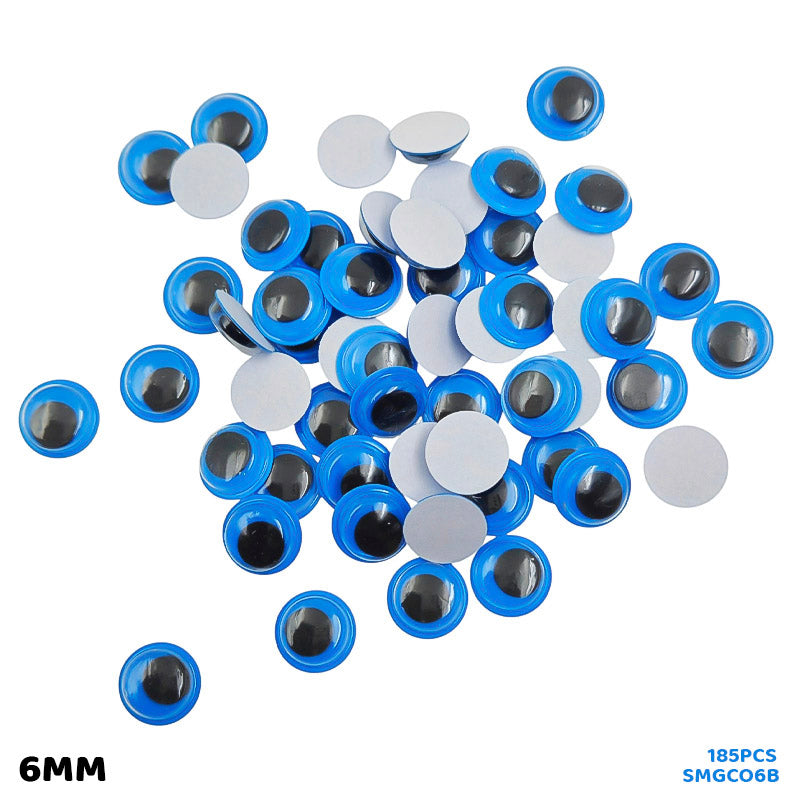 Gift To Love | Googly Eye Colored Sticker | Color : Blue | Size : 6 Mm | Pcs : 185 Pcs | Code : SMGCO6B