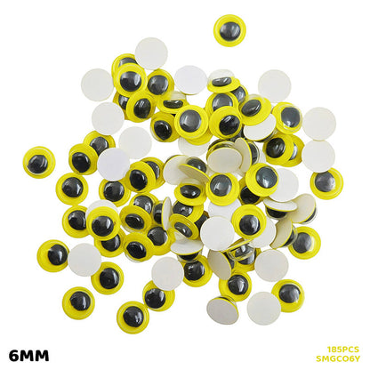 Gift To Love | Googly Eye Colored Sticker | Color : Yellow | Size : 6 Mm | Pcs : 185 Pcs | Code : SMGCO6Y