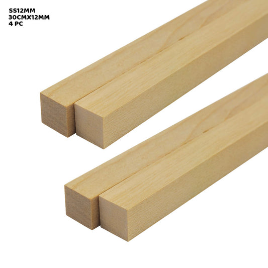 Gift To Love | Wooden Stick Square | Size : 30 Cm X 12 Mm | Pcs : 4 Sticks | Code : SS12MM