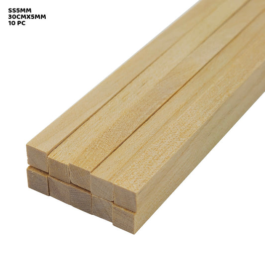 Gift To Love | Wooden Stick Square | Size : 30 Cm X 5 Mm | Pcs : 10 Sticks | Code : SS5MM