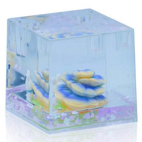 Gift To Love | Paper Weight Liquid With Pen Container Square Cube | Code : SY74PW