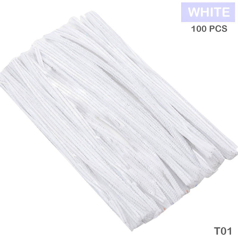 Gift To Love | Craft Pipe Cleaner | Color : White-8MM | Size : 7 Mm X 30 Cm | Pcs : 100 Pcs | Code : 8MM42928