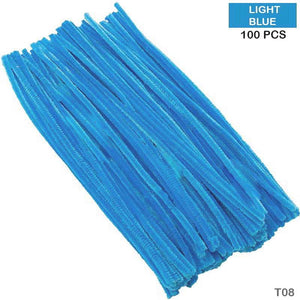 Gift To Love | Craft Pipe Cleaner | Color : Light Blue | Size : 7 Mm X 30 Cm | Pcs : 100 Pcs | Code : T08