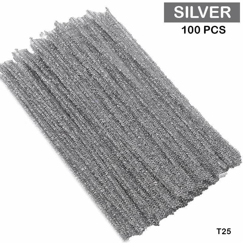 Gift To Love | Craft Pipe Cleaner | Color : Silver | Size : 7 Mm X 30 Cm | Pcs : 100 Pcs | Code : T25