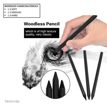 गिफ्ट टू लव | वुडलेस चारकोल पेंसिलें | पीस: 3 नग | कोड: TB101190