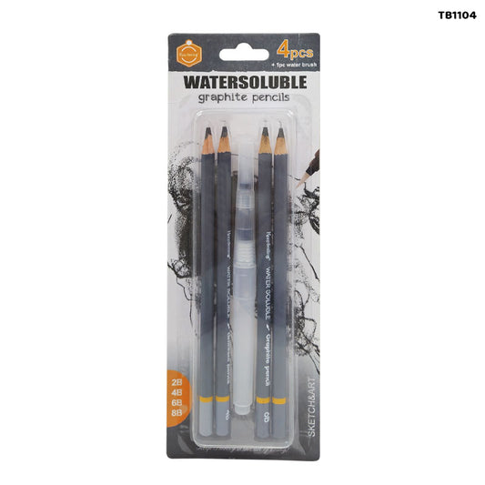 Gift To Love | Graphite Pencil And Brush Pen | Pcs : 4 Pencil And 1 Brush Pen | Code : TB1104