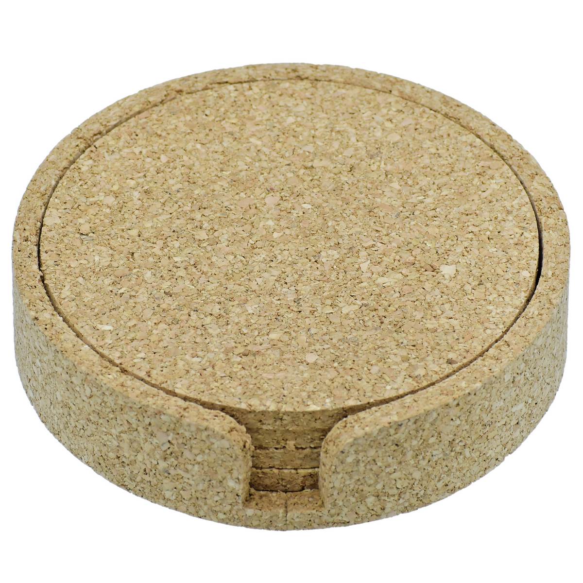 Gift To Love | Tea Coaster Cork Round With Stand | Pcs : 4 Pcs Set | Code : TCC400