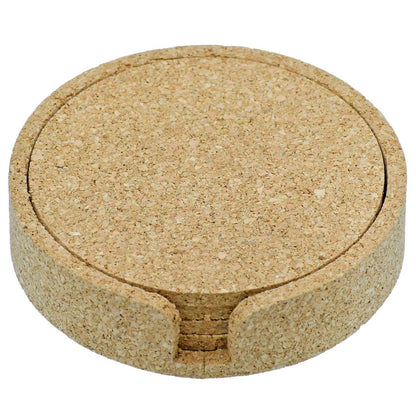 Gift To Love | Tea Coaster Cork Round With Stand | Pcs : 4 Pcs Set | Code : TCC400