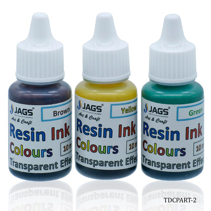 Gift To Love | Resin Ink Colours | Size : Transparent Effect | Pcs : Set Of 3 Pcs | Code : TDCPART-2