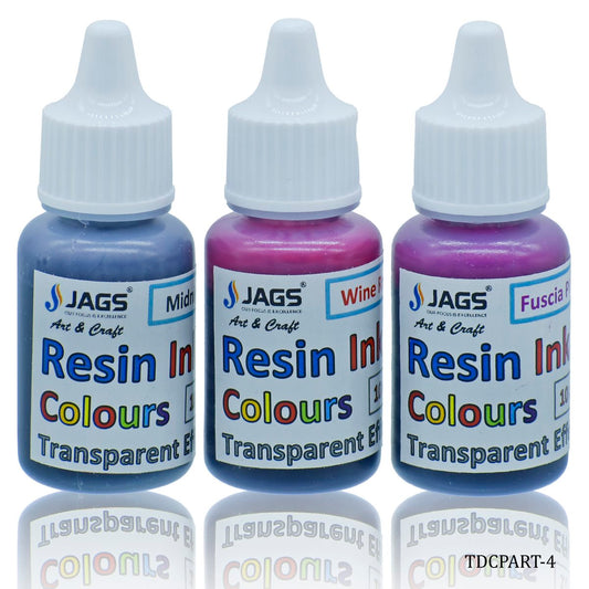 Gift To Love | Resin Ink Colours | Size : Transparent Effect | Pcs : Set Of 3 Pcs | Code : TDCPART-4