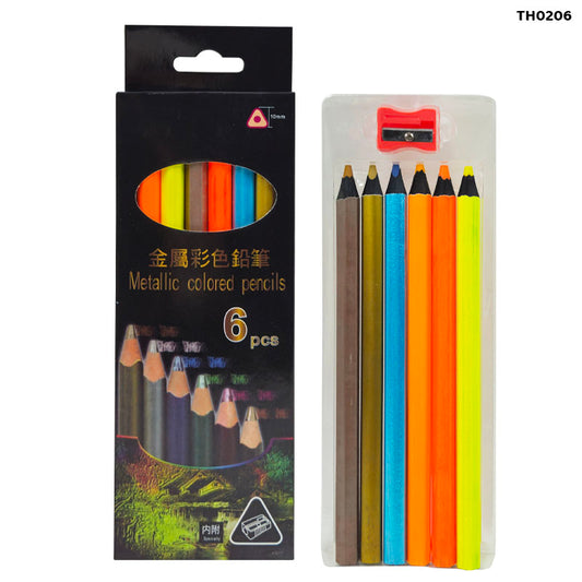 Gift To Love | Metallic Colored Pencils | Pcs : 6 Pcs | Code : TH0206