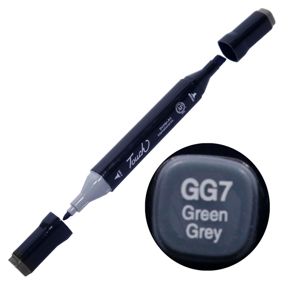 Gift To Love | Touch Marker 2In1 Pen | Color : Green Grey | Code : TMGG7