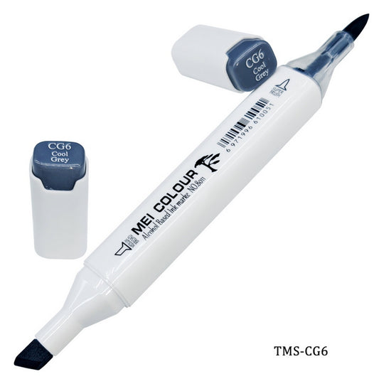 Gift To Love | Touch Marker Soft 2 In 1 Pen | Color : Cool Grey | Code : TMS-CG6