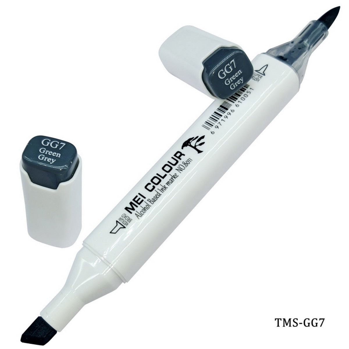 Gift To Love | Touch Marker Soft 2 In 1 Pen | Color : Green Grey | Code : TMS-GG7