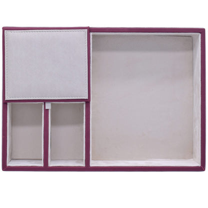 Gift To Love | Table Stationery Set Leatherite 4In1 | Color : Gray | Code : TSSL02
