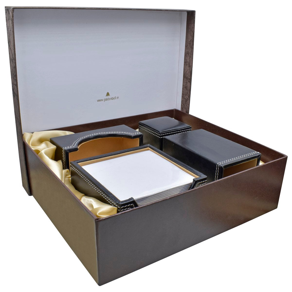 Gift To Love | Table Stationery Set Leatherite | Color : Black | Pcs : Set Of 4 Pcs | Code : TSSL04