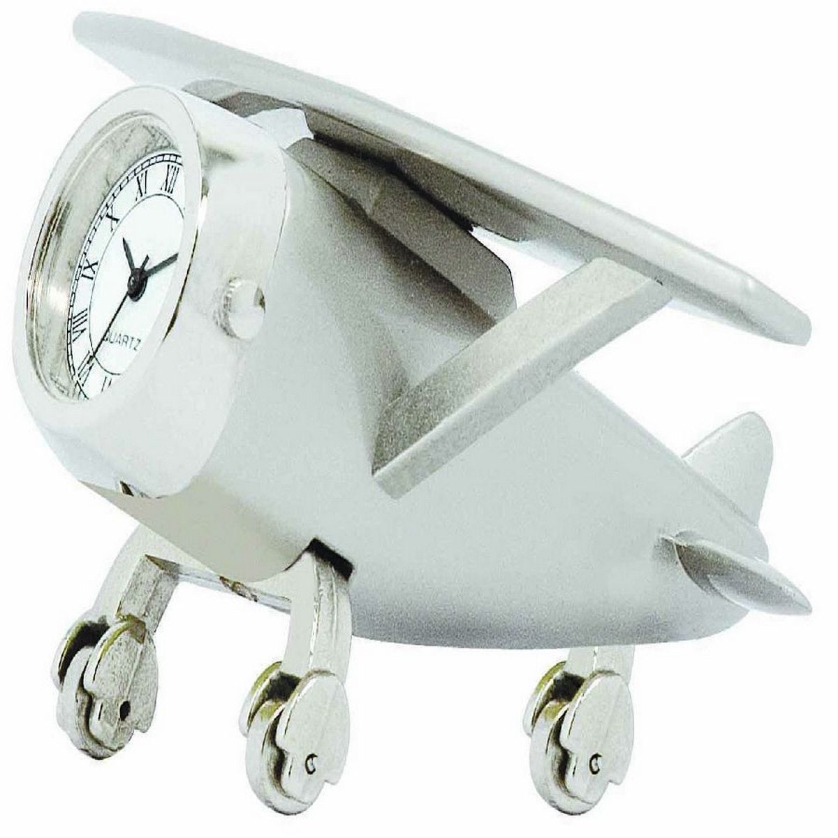 Gift To Love | Table  Silver Jet Air Craft With Watch | Code : TT175
