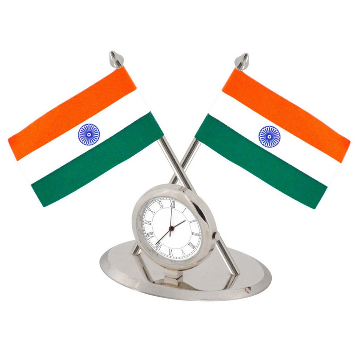 Gift To Love | Table  Watch With Flag | Color : Silver | Code : TT415SR
