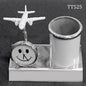 Gift To Love | Pen Stand With Watch With Air Craft | Color : White | Code : TT525WE