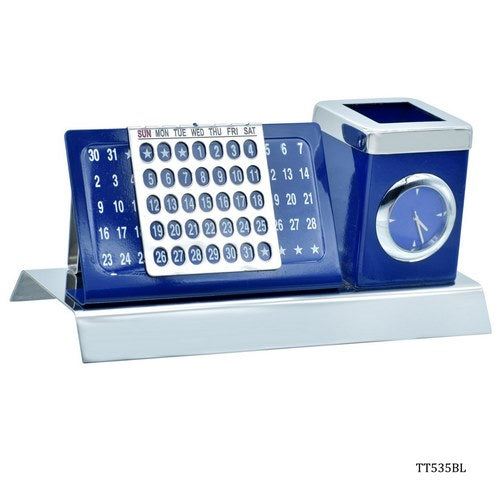 Gift To Love | Table Top Calender Pen Stand Blue | Code : TT535BL