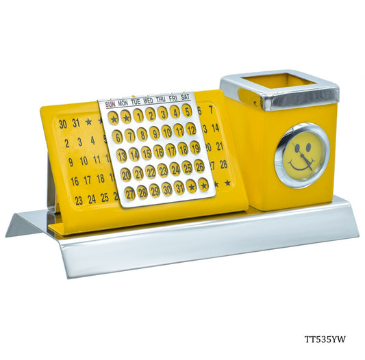 Gift To Love | Table  Calendar Pen Stand | Color : Yellow | Code : TT535YW