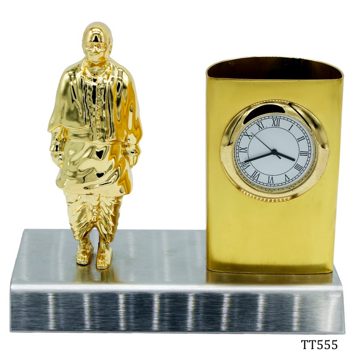 Gift To Love | Pen Stand With Watch Sardar Patel Statue | Code : TT555