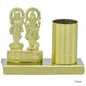 Gift To Love | Desktop Shri Laxmi Ganesh With Pen Stand | Color : Gold | Code : TT659